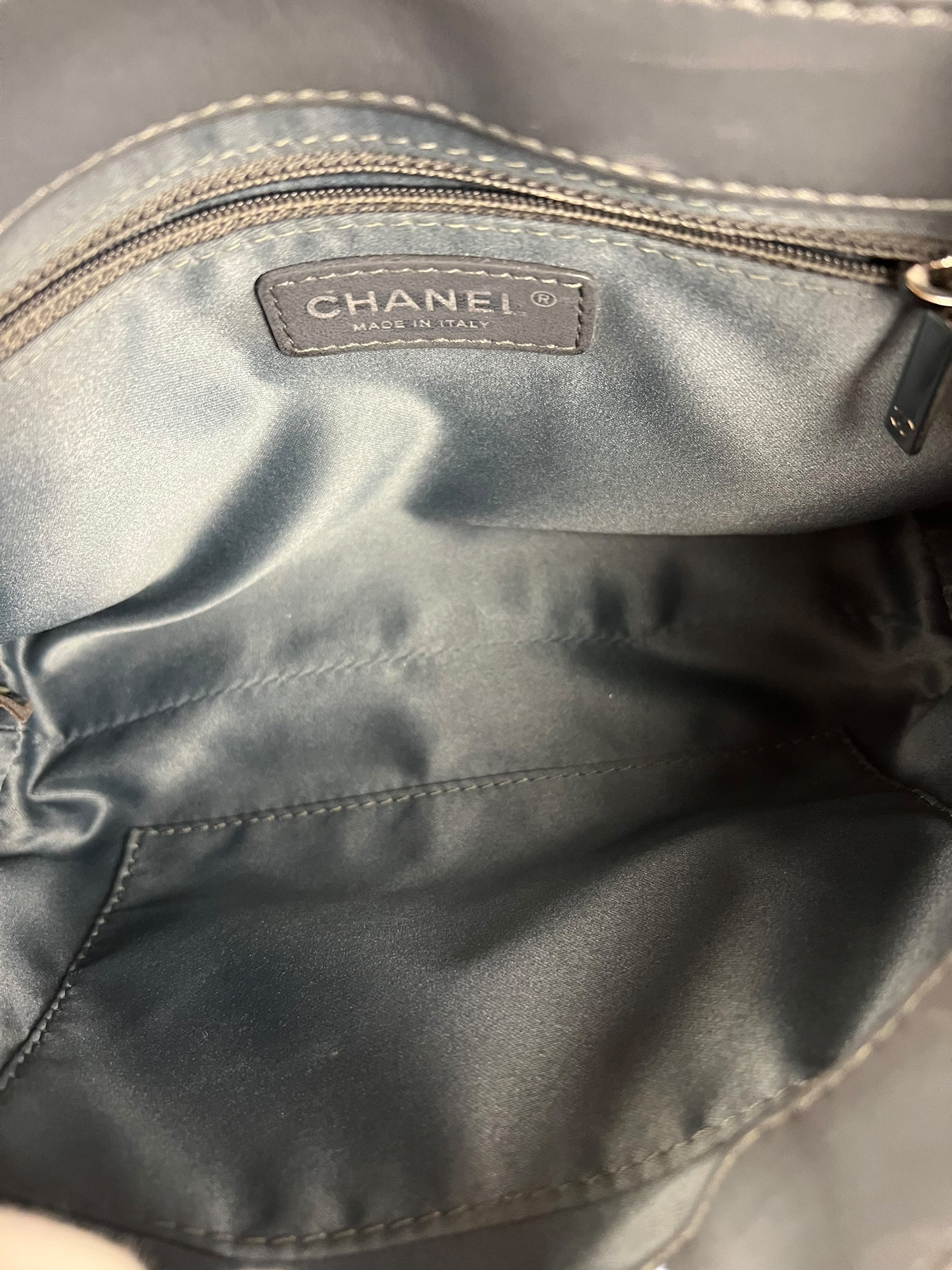 Chanel Dark Grey Quilted Leather Loop Flap Bag 2014