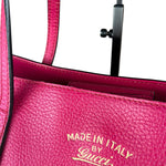 Gucci Hot Pink Pebbled Leather Swing Tote
