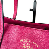 Gucci Hot Pink Pebbled Leather Swing Tote