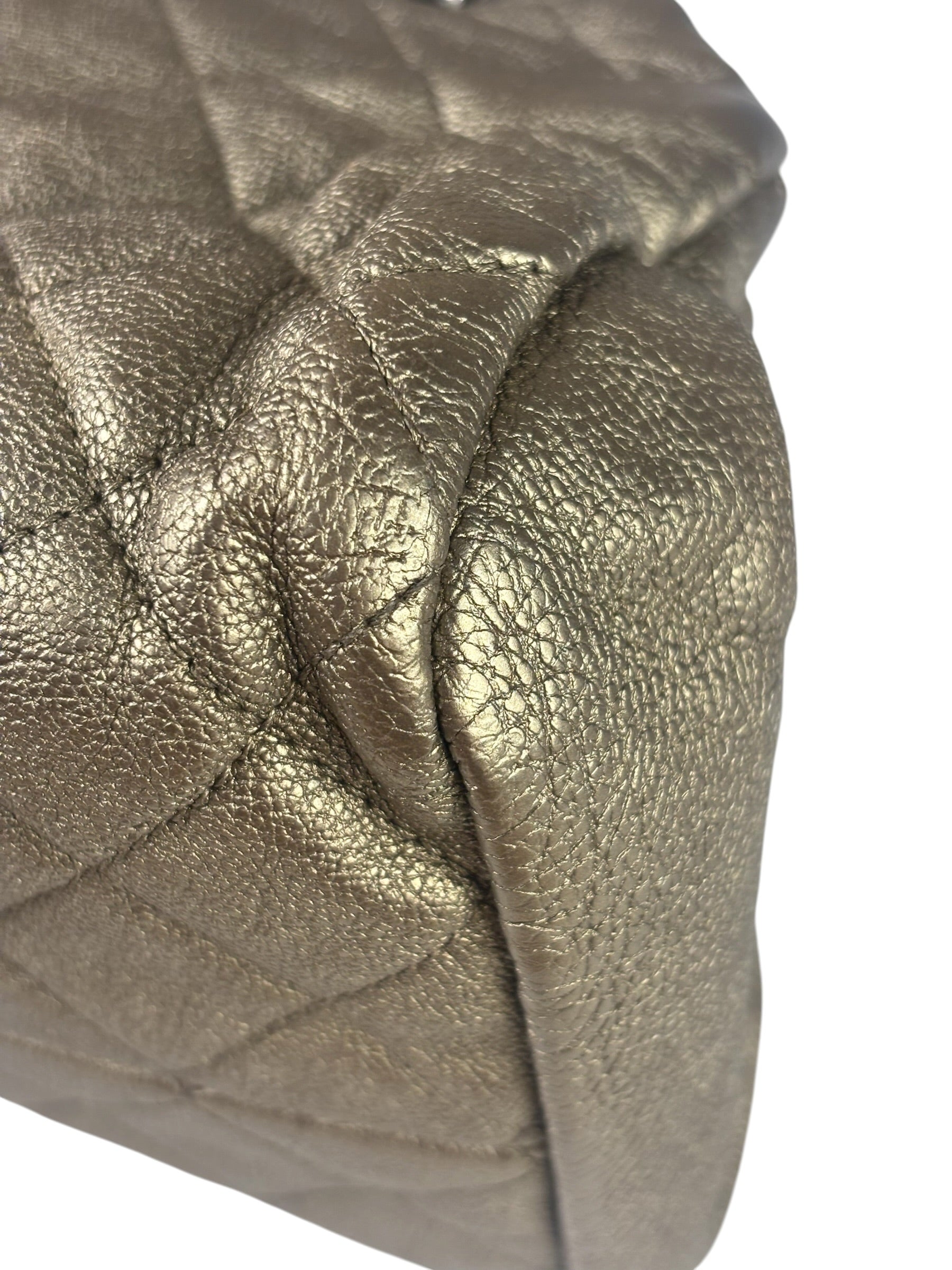 Chanel Metallic Gold Quilted Caviar Just Mademoiselle Bowling Bag 2010