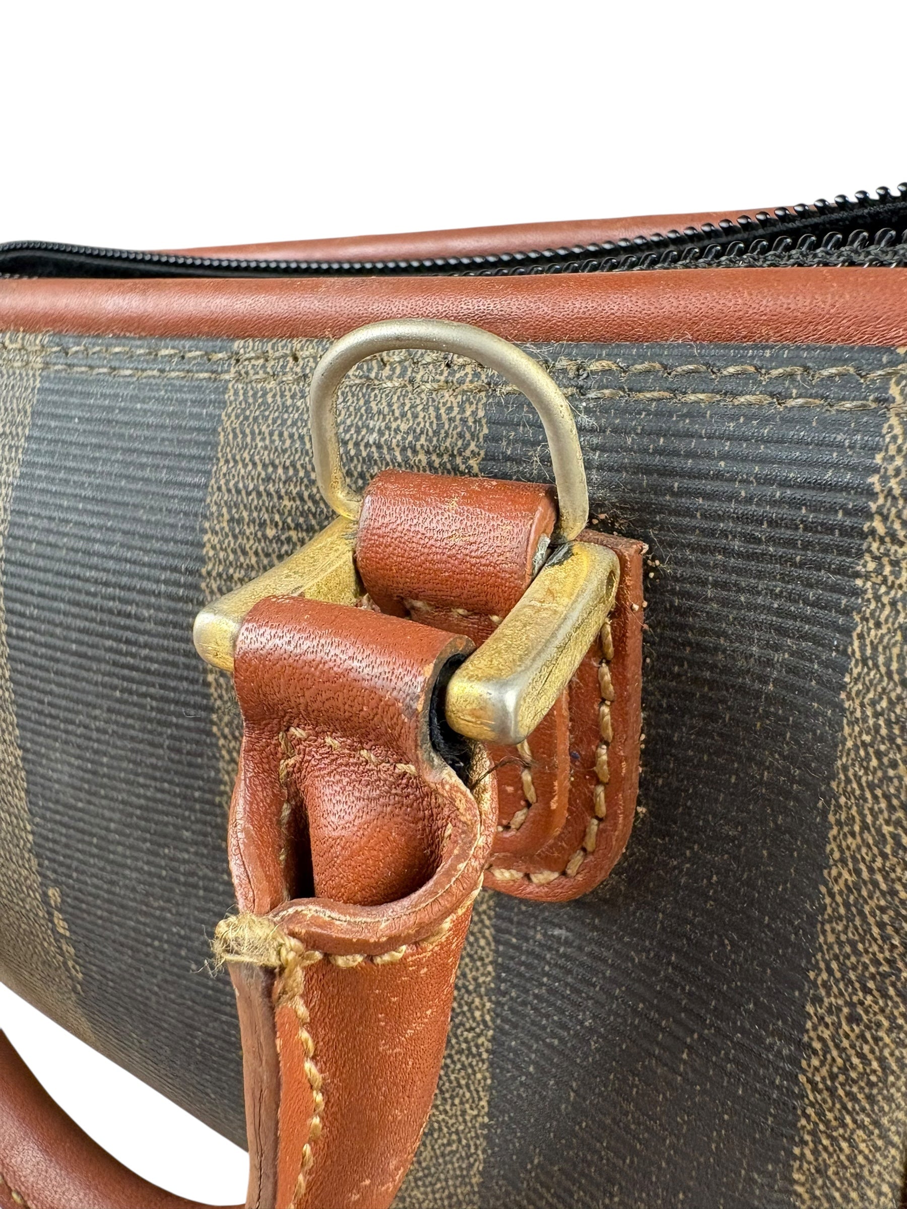 Fendi Vintage Pequin Striped Nano Top Handle Bag