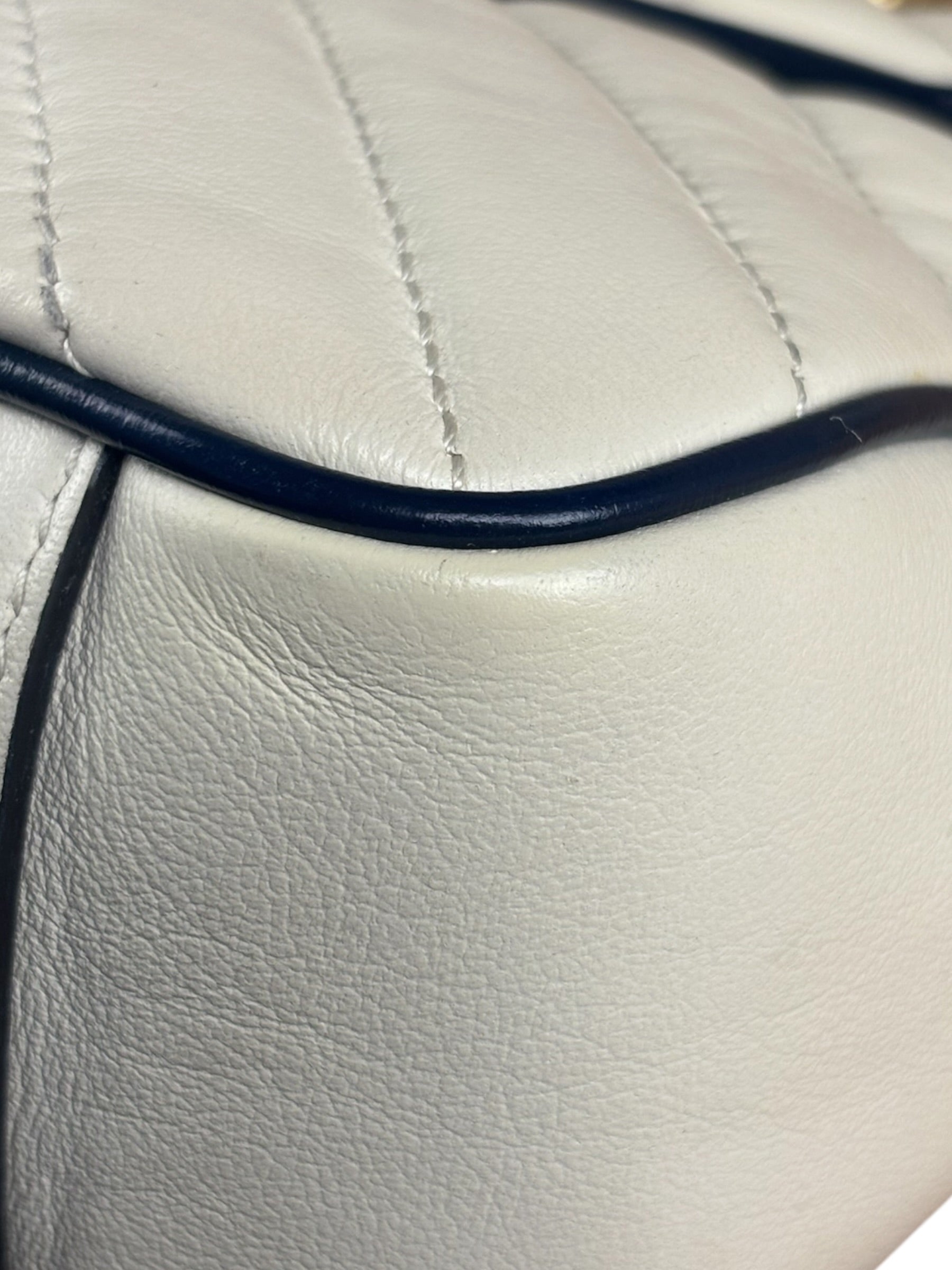 Gucci GG Marmont Cream & Navy Flap Bag