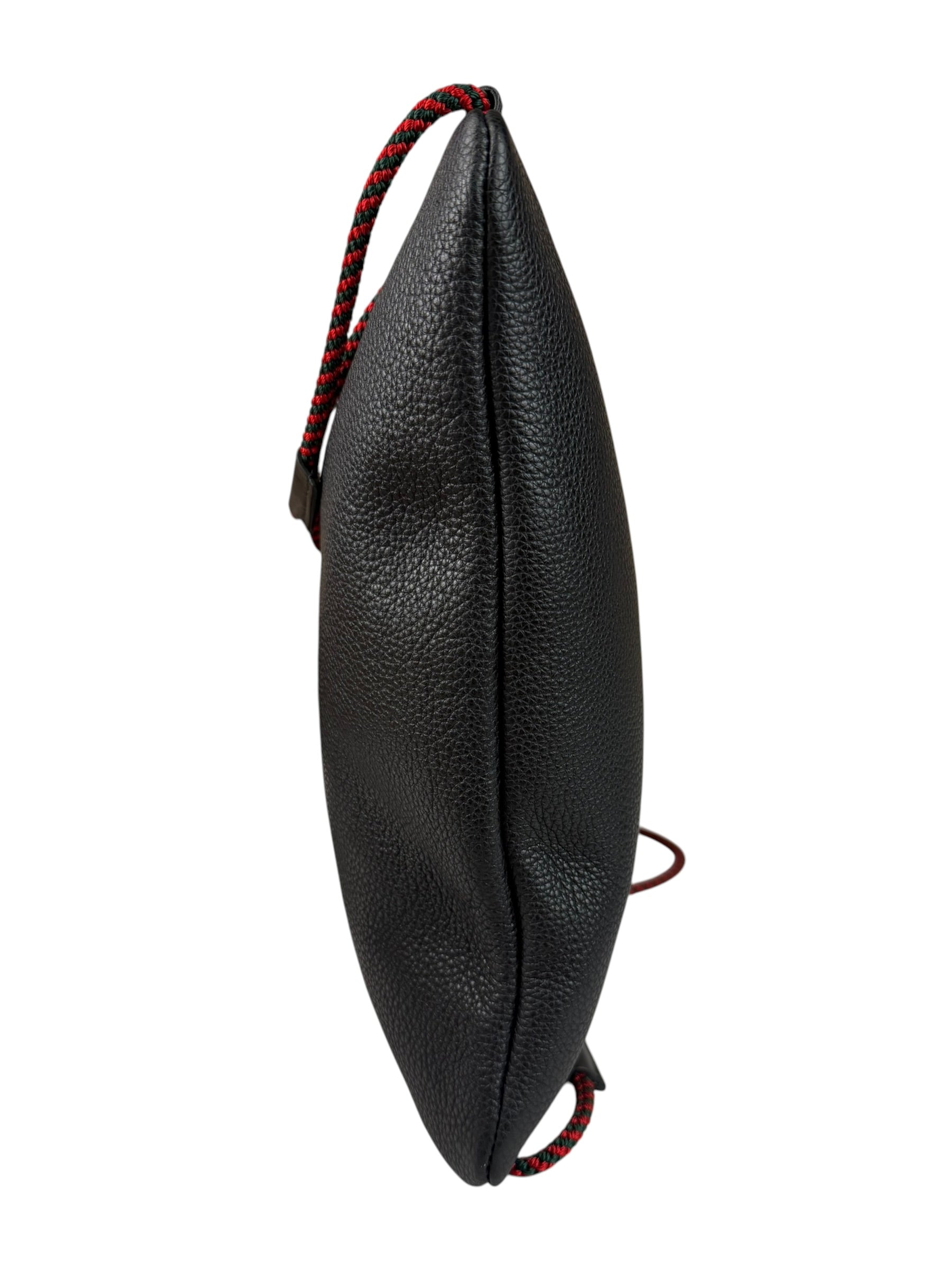 Gucci Black Leather Drawstring Backpack