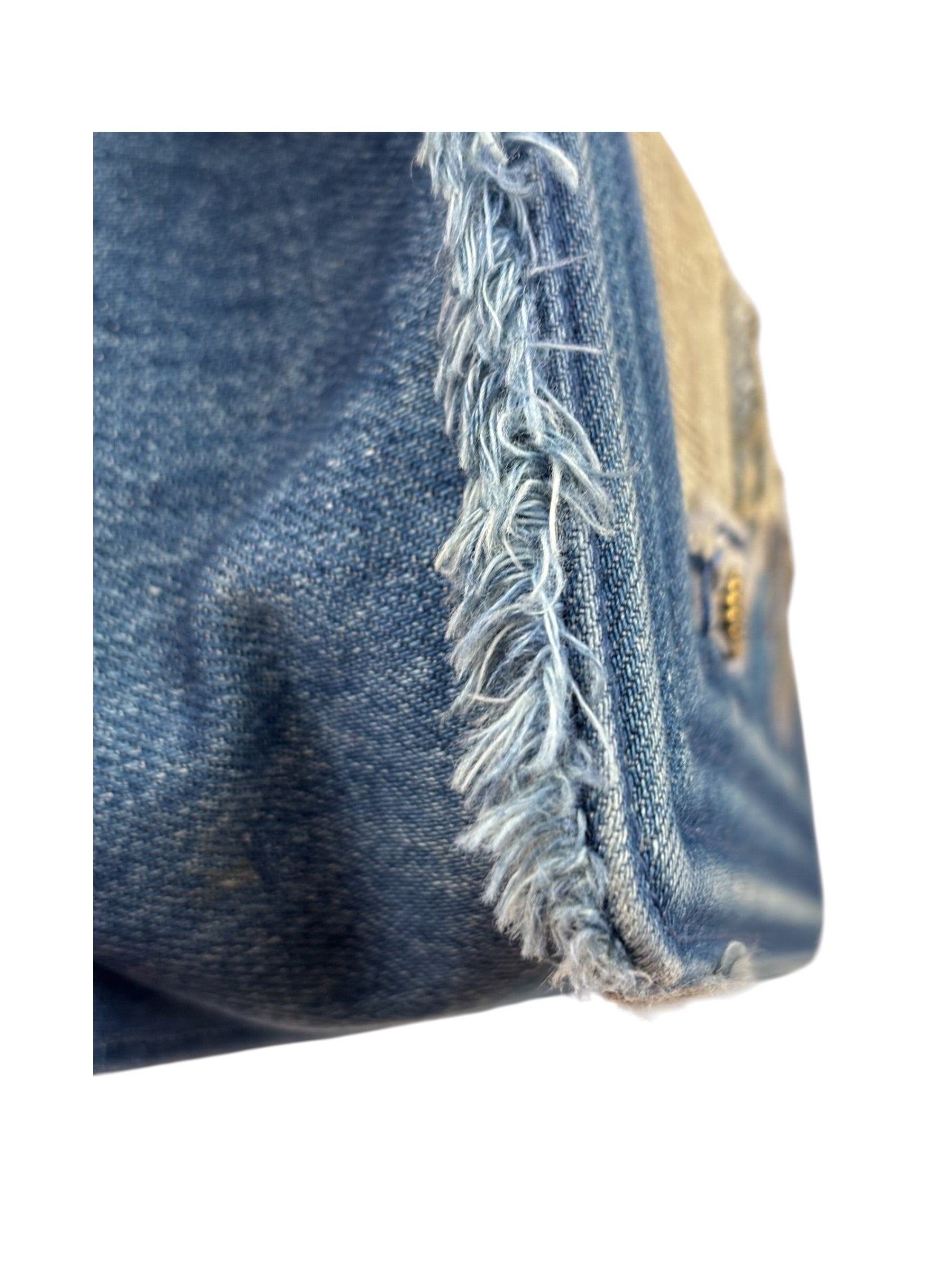 Chanel Blue Denim/Leather Trim Patchwork Boy Flap Bag 2014