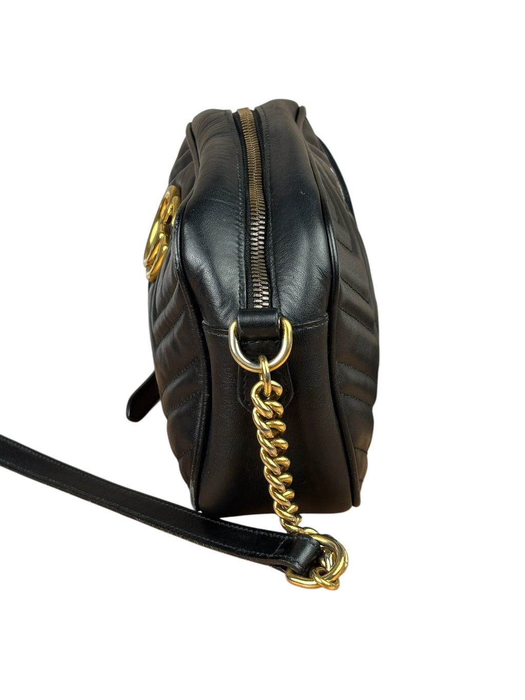 Gucci Black Leather Marmont Small Camera Bag