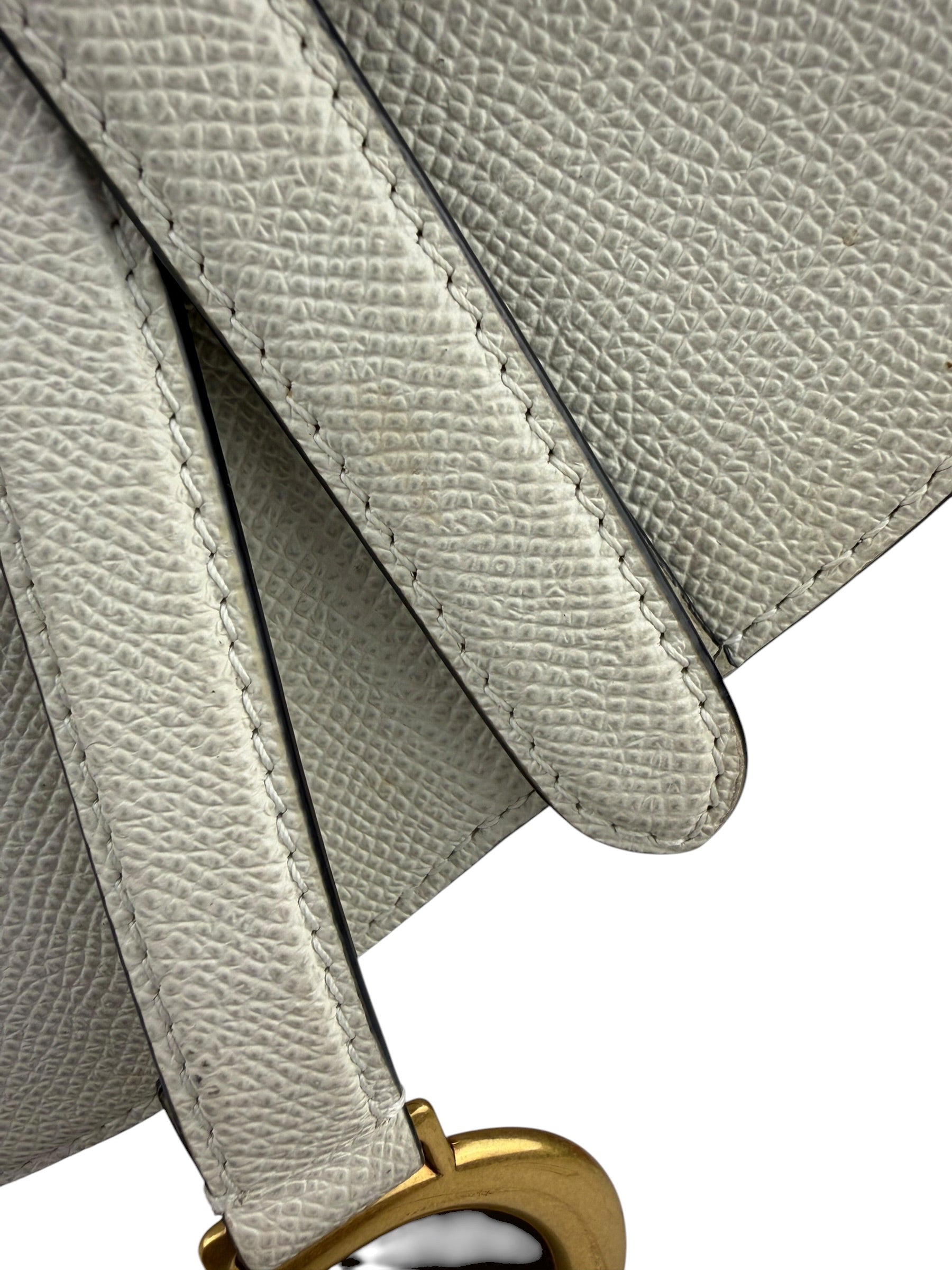 Christian Dior White Leather Saddle Hand Bag