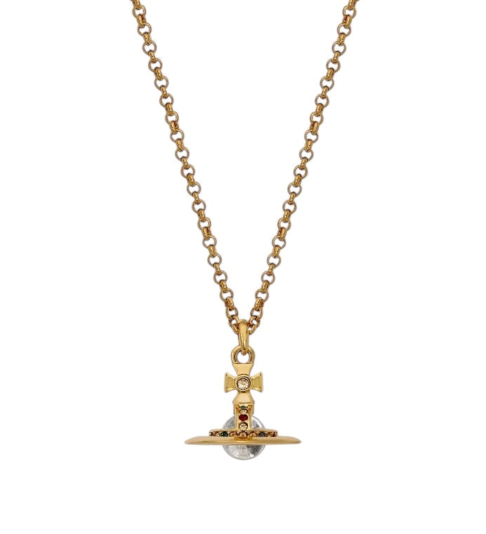 Vivienne Westwood Gold 3D Mini Orb Necklace
