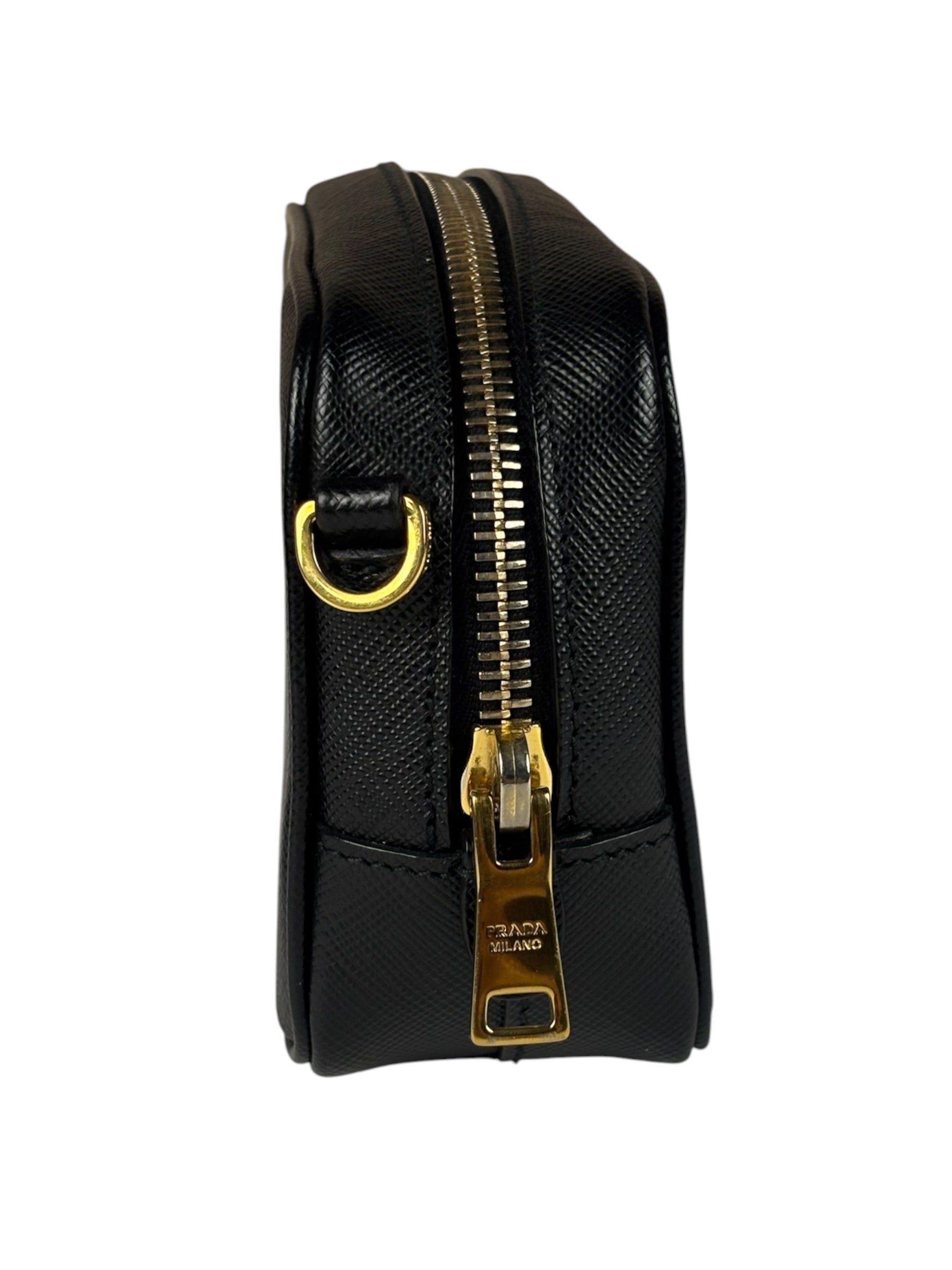 Prada Black Saffiano Leather Mini Camera Bag