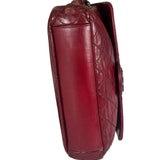 Chanel Red Quilted Calfskin Glazed Medium Duo Flap Bag 2012