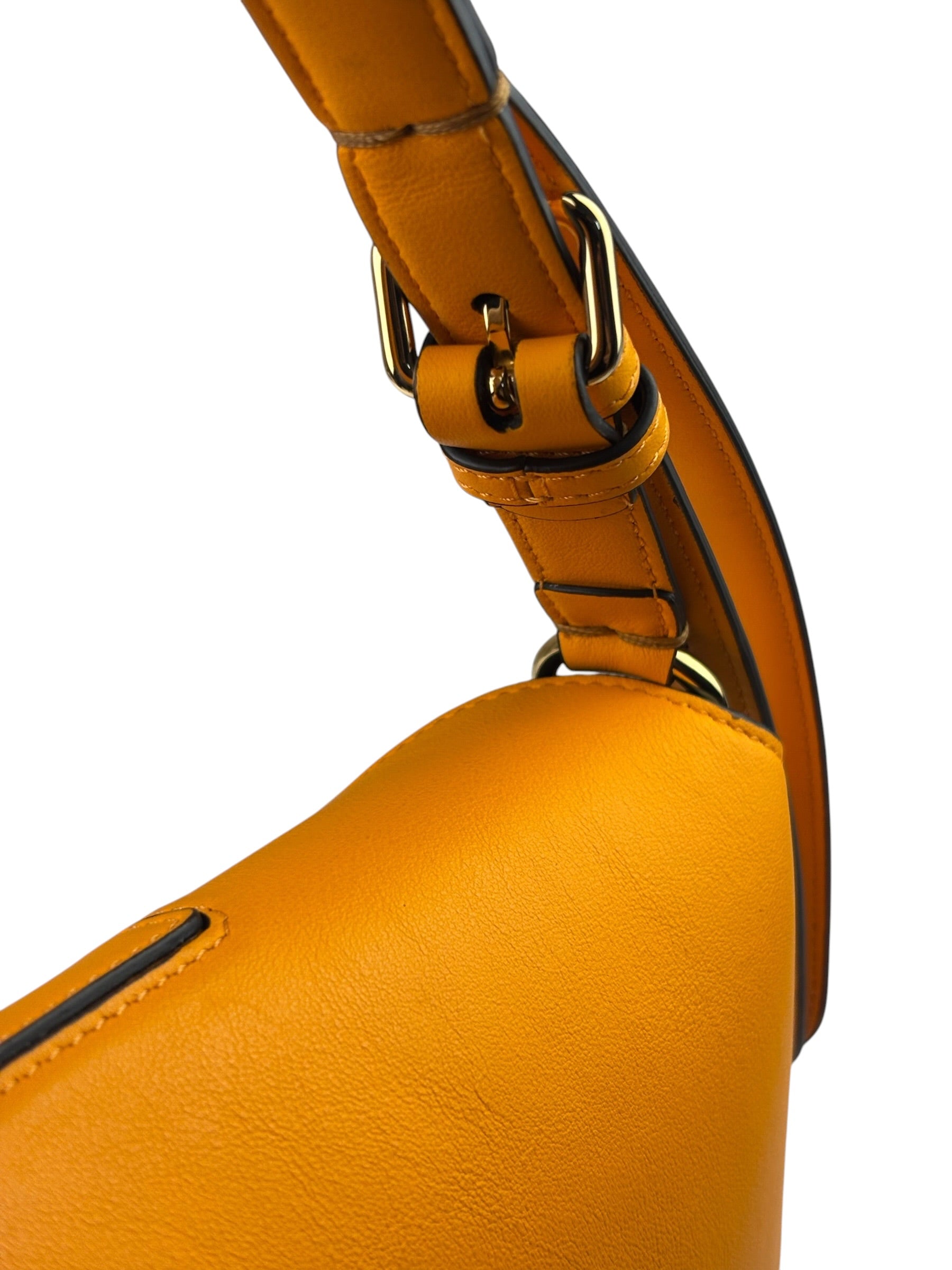 Fendi Orange Leather Small Croissant Hobo Bag