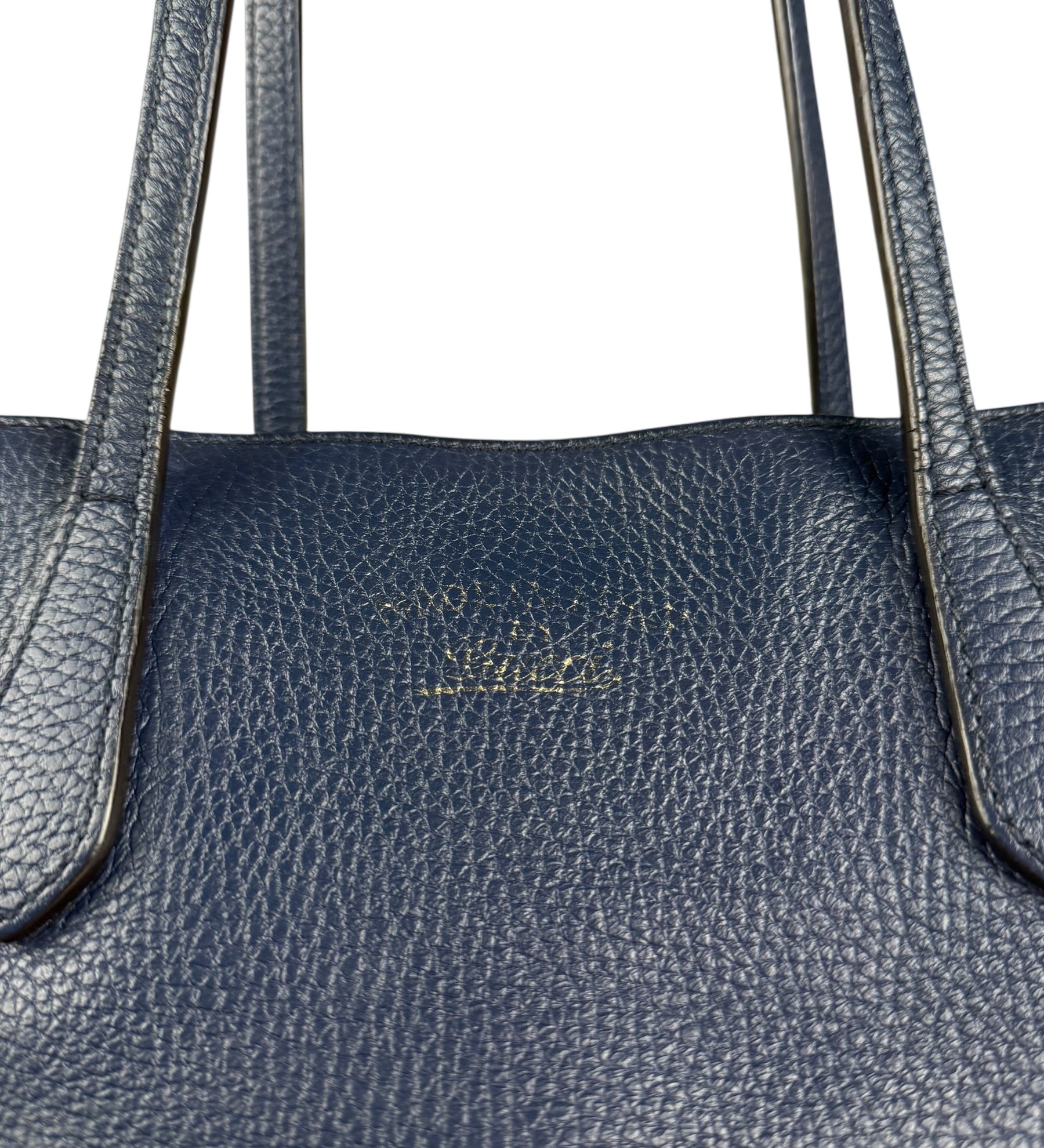 Gucci Blue Pebbled Leather Swinger Bag