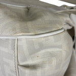 Fendi White Leather PVC Coated Zucca Spalmati Chef Shoulder Bag