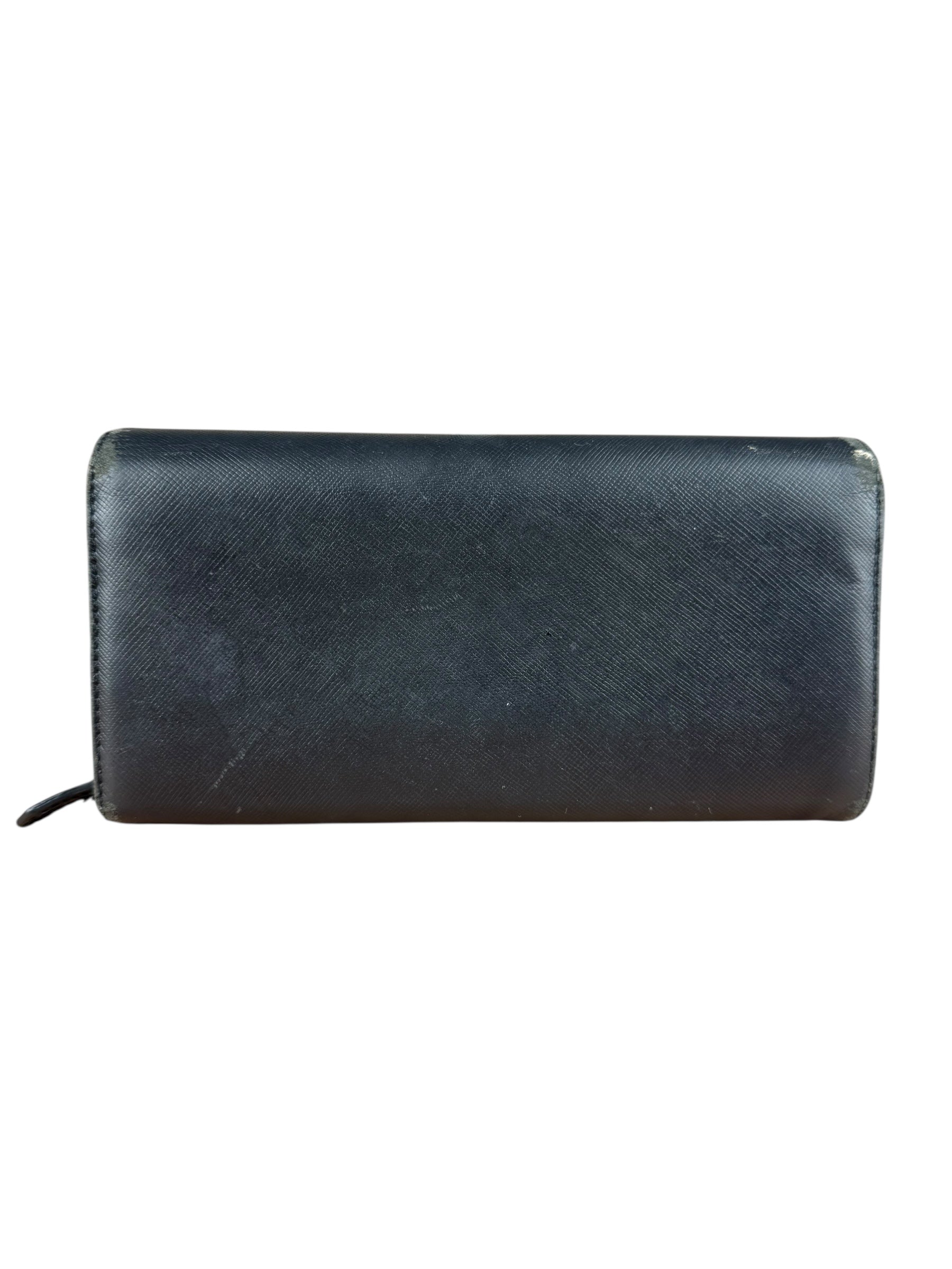 Vivienne Westwood Black Leather Emblem Long Wallet