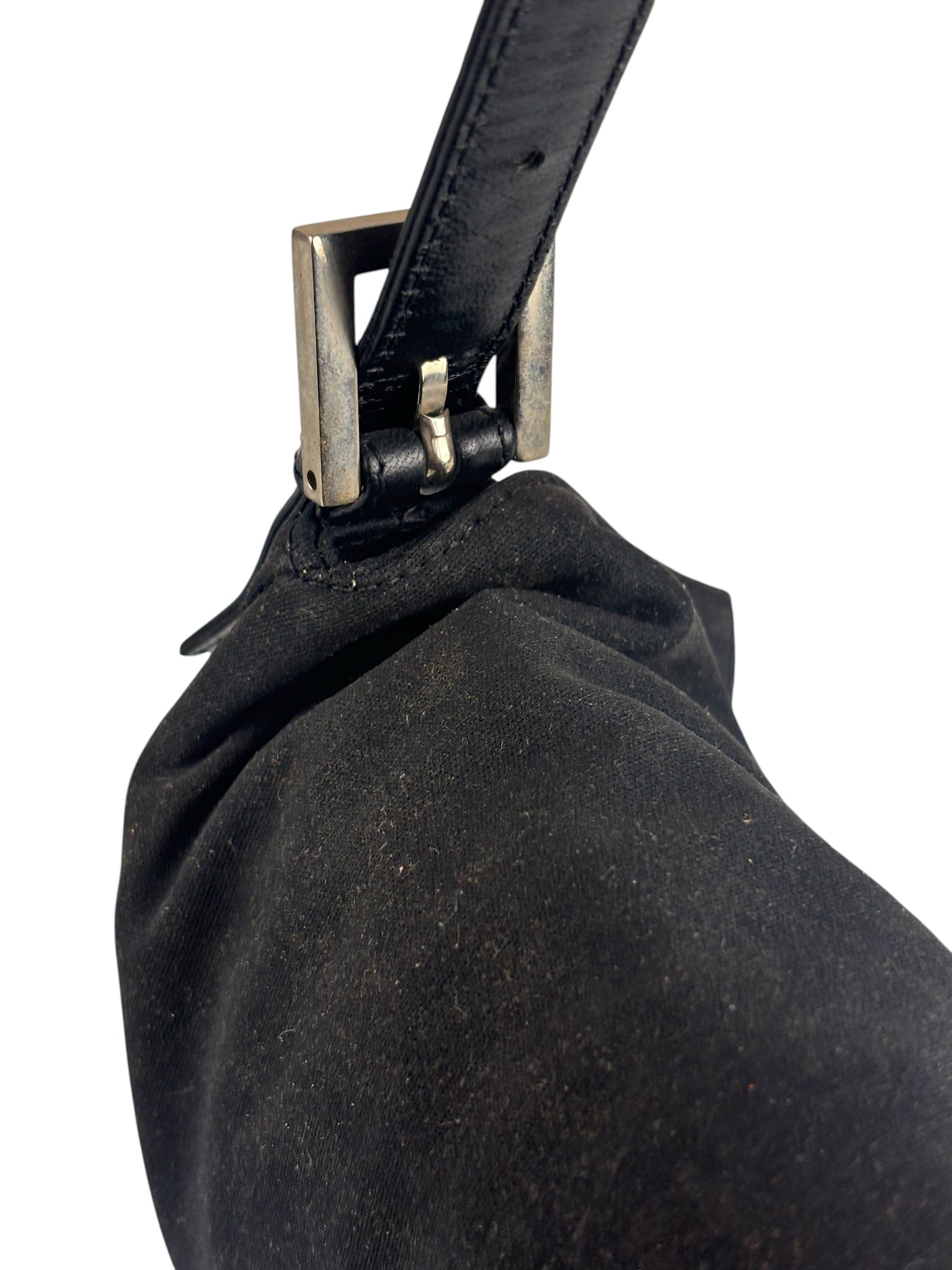 Fendi Black Nylon Mamma Baguette Handbag