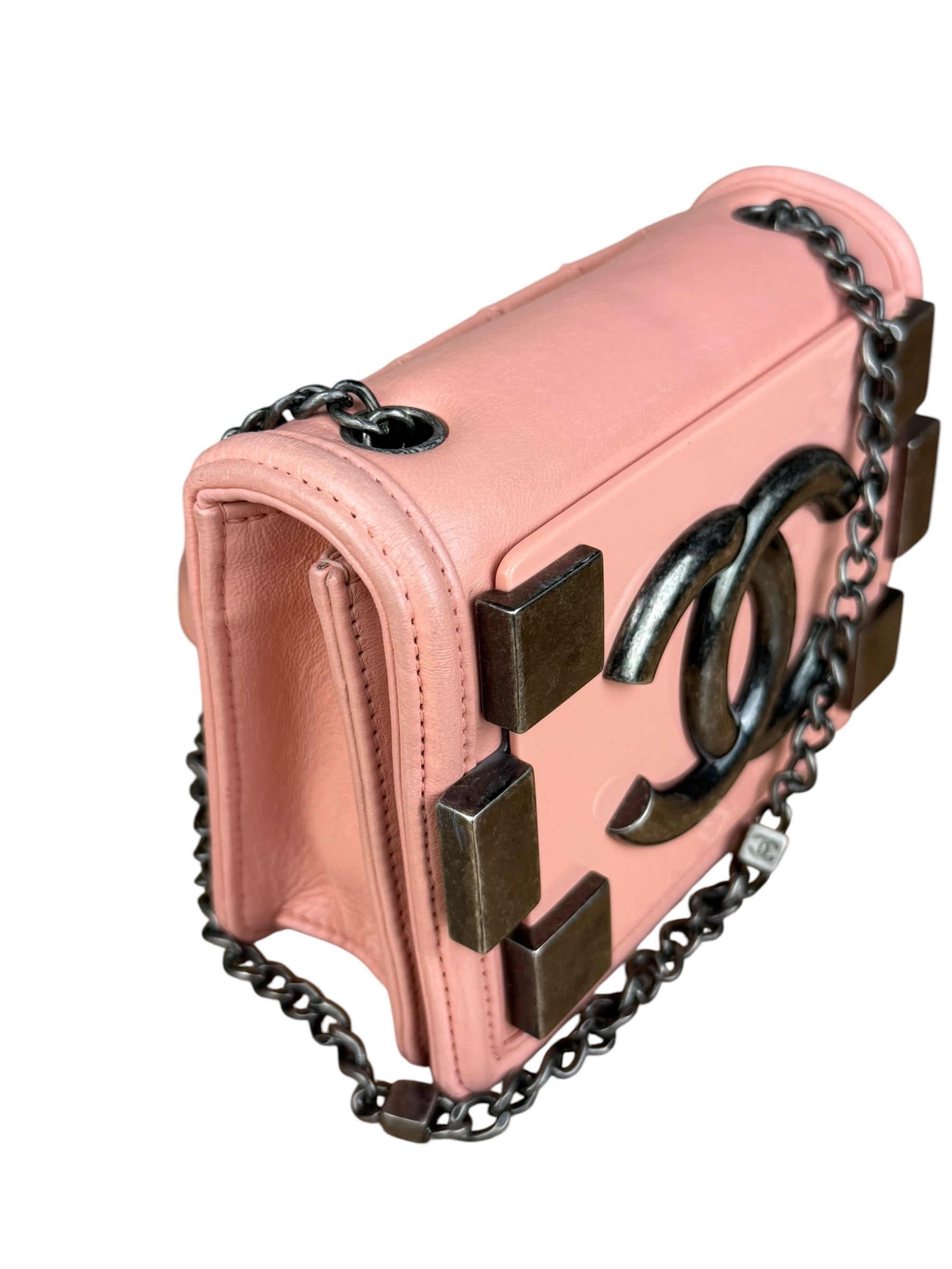 Chanel Pink Mini Boy Brick Chain Flap Bag 2013