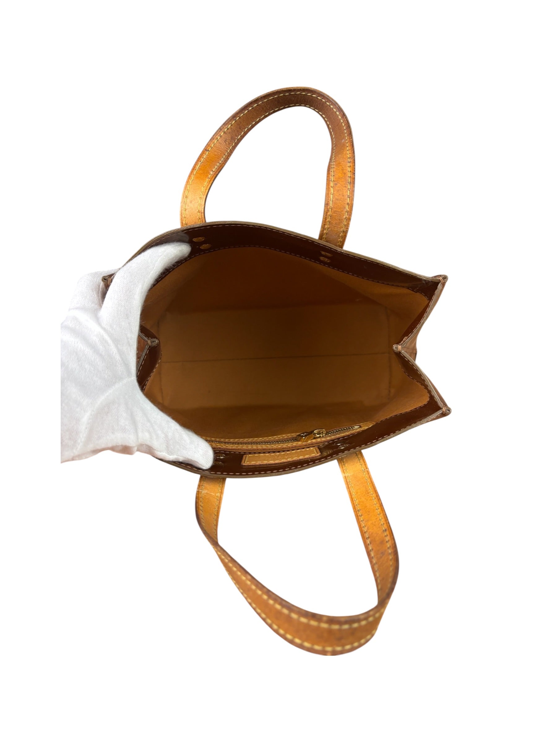 Louis Vuitton Bronze Monogram Vernis Reade Tote Bag PM