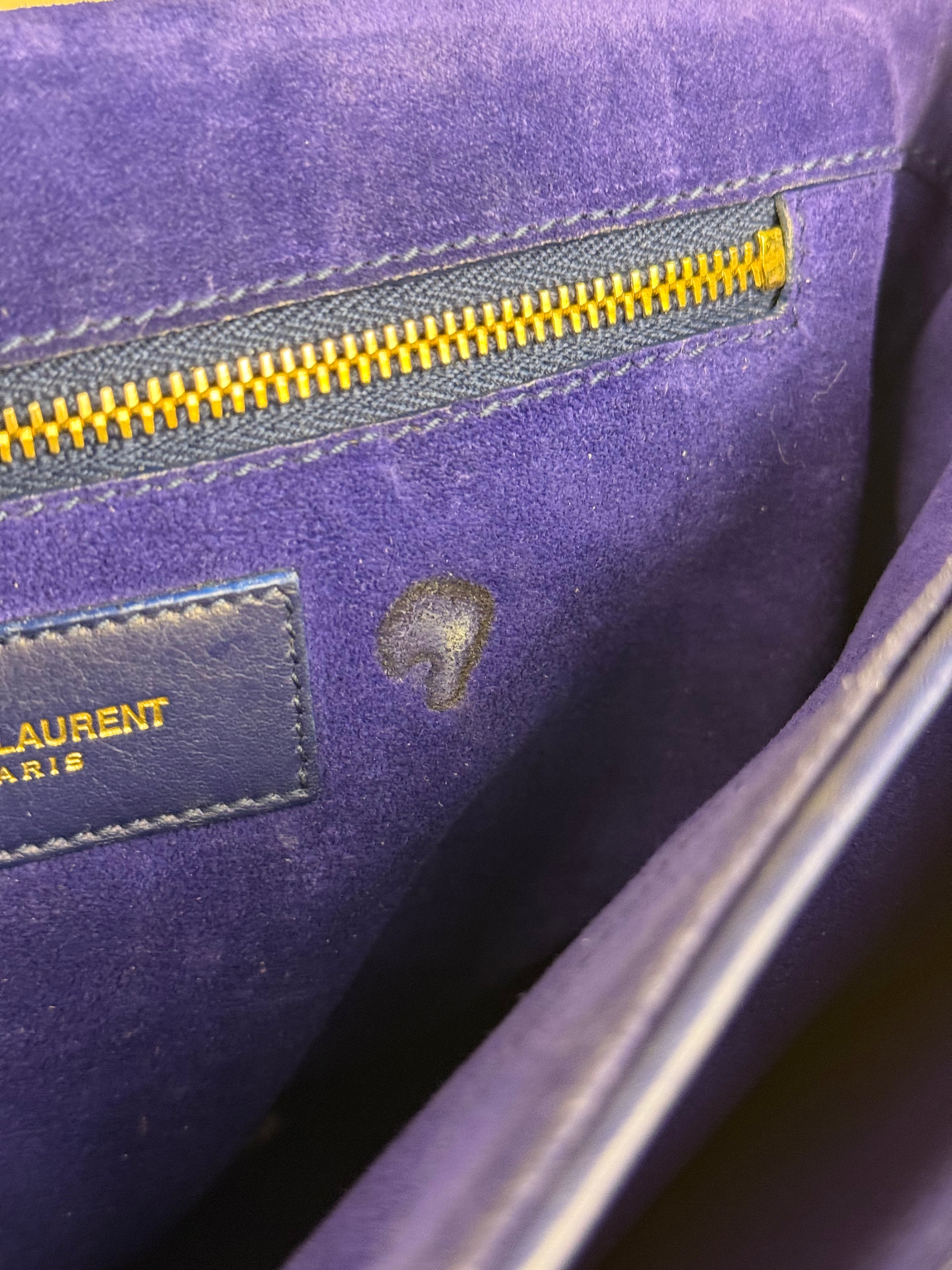 Saint Laurent Chyc Royal Blue Leather Crossbody