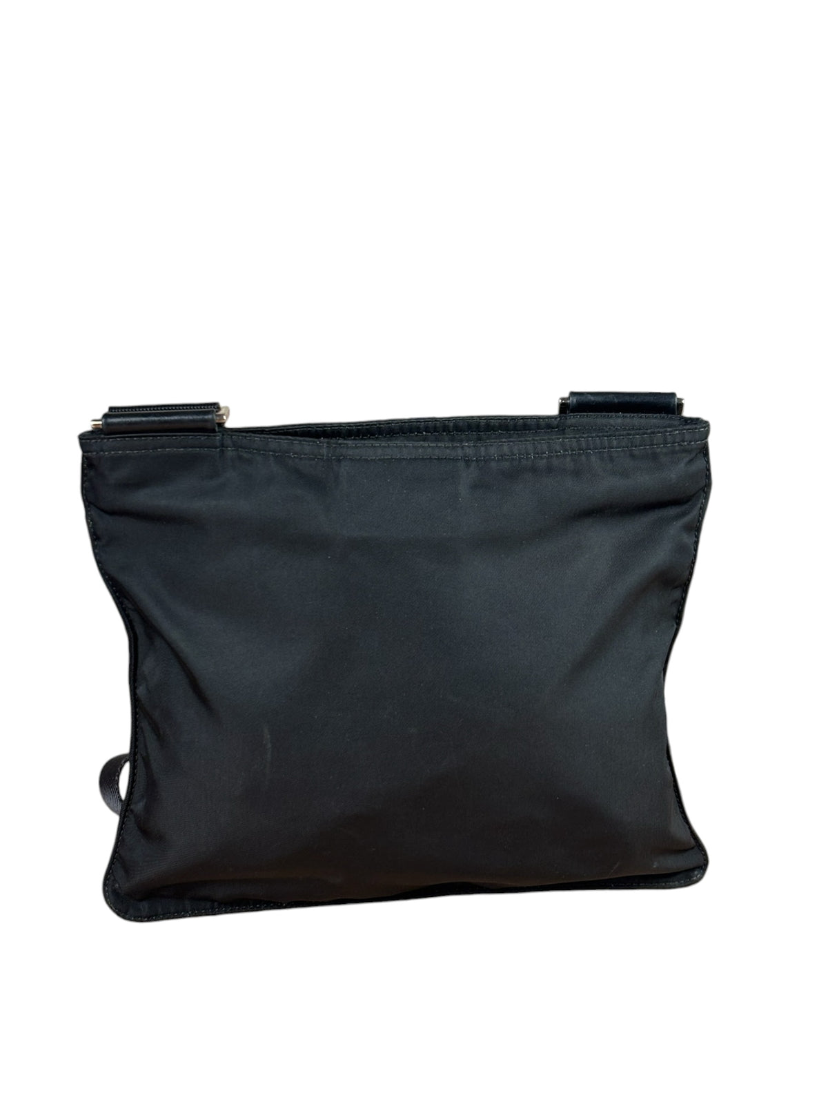 Prada Black Vela Nylon Flat Crossbody Bag
