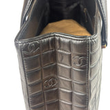 Chanel Vintage Black Leather Chocolate Bar Tote Bag 1992