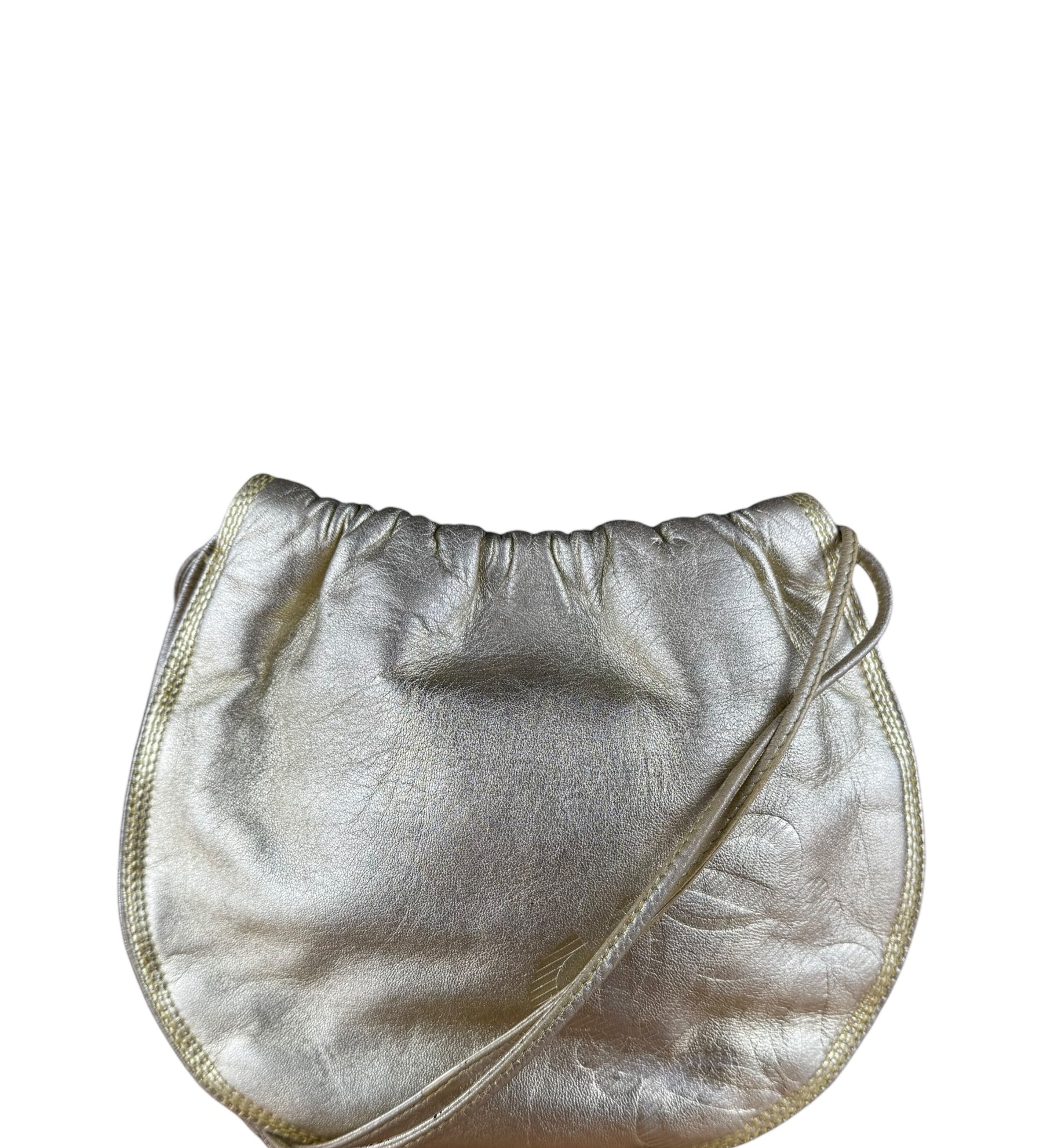 Loewe Gold Leather Anagram Shoulder Bag