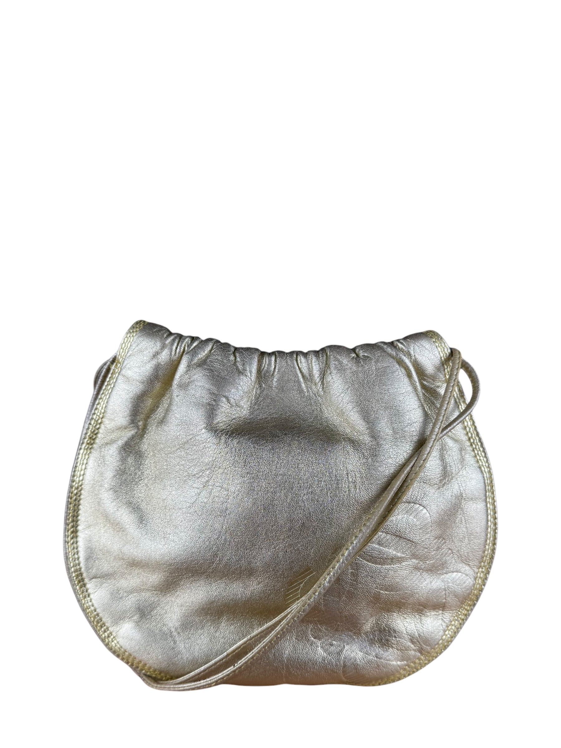Loewe Gold Leather Anagram Shoulder Bag