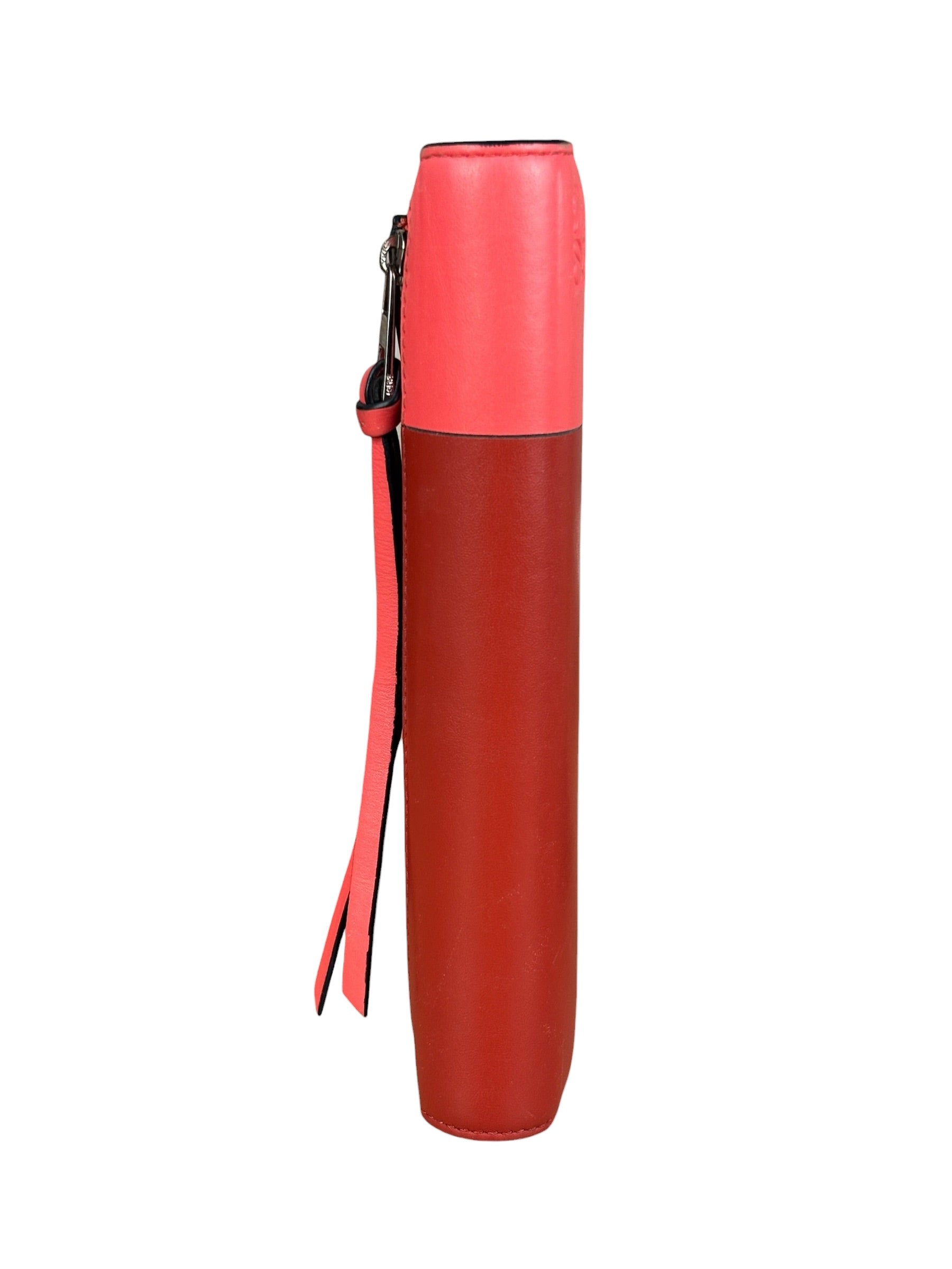 Loewe Red/Pink Leather Trifold Long Wallet