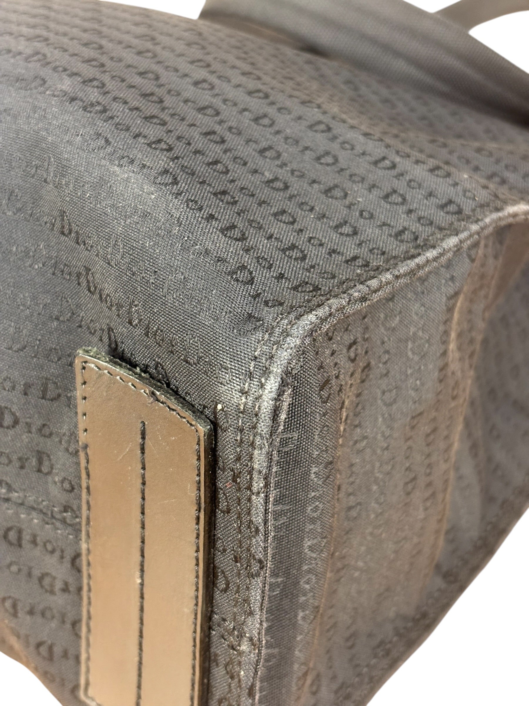Christian Dior Vintage Black Logo Print Canvas Tote