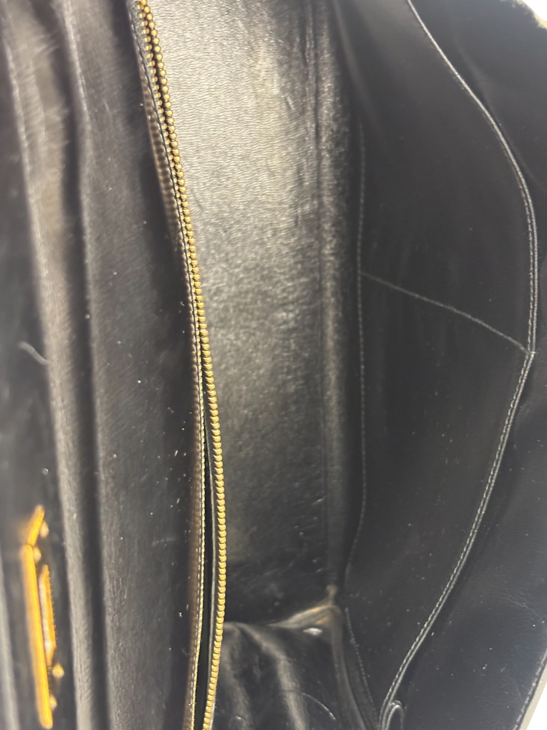 Hermes Black Box Leather Kelly 32 Handbag 1979