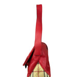 Burberry Red Leather Haymarket Check Shoulder Bag