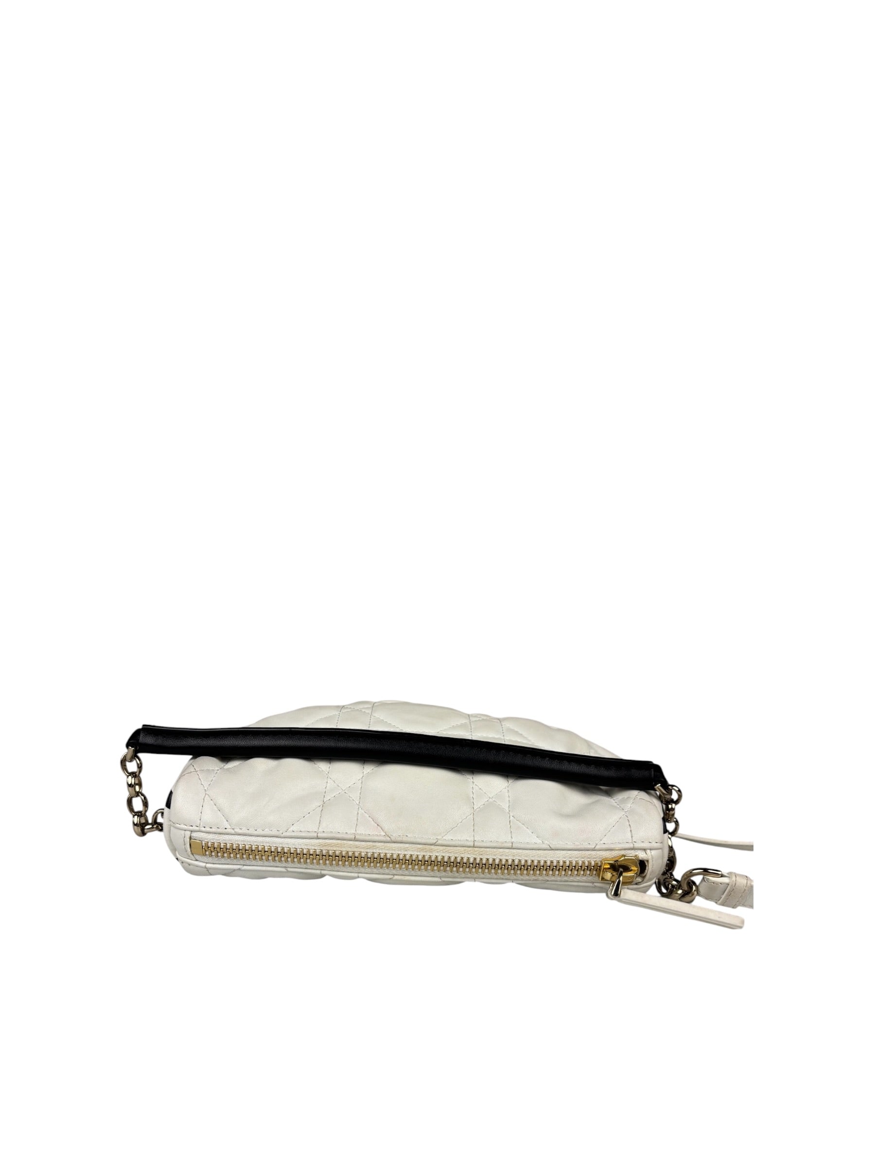 Christian Dior White Leather Micro Vibe Two-Way Bag