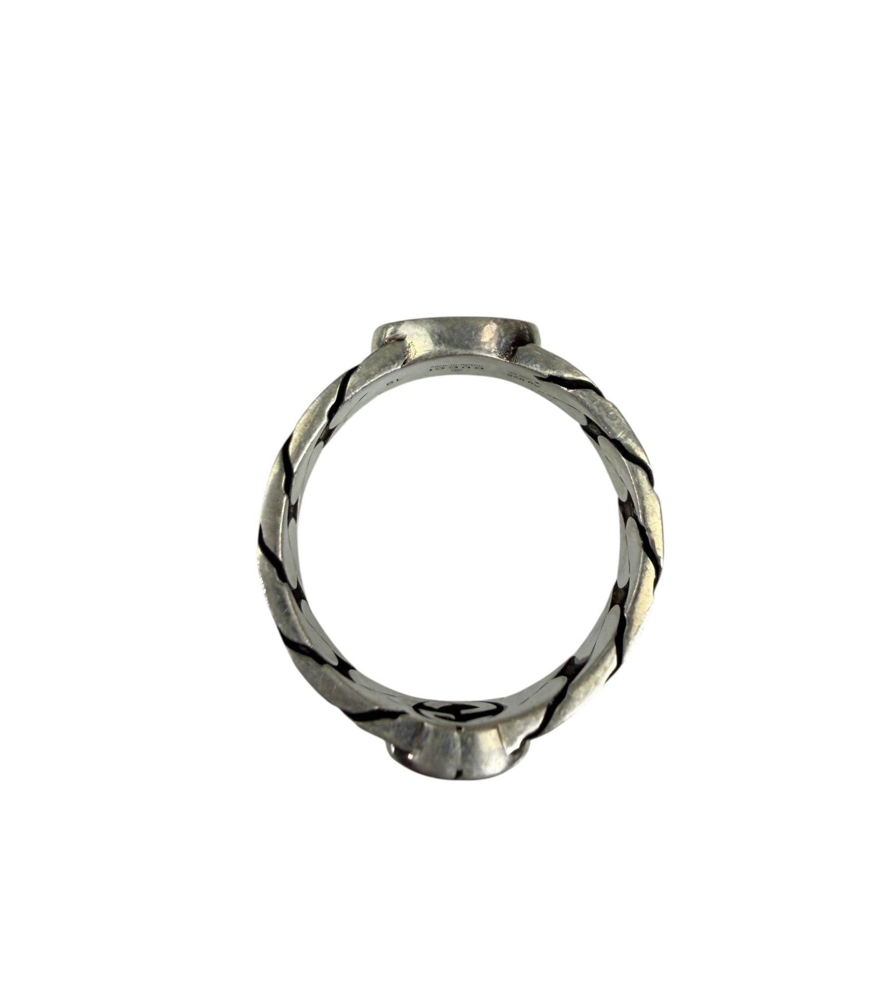 Gucci Semi Shiny Silver Interlocking G Chain Link Ring