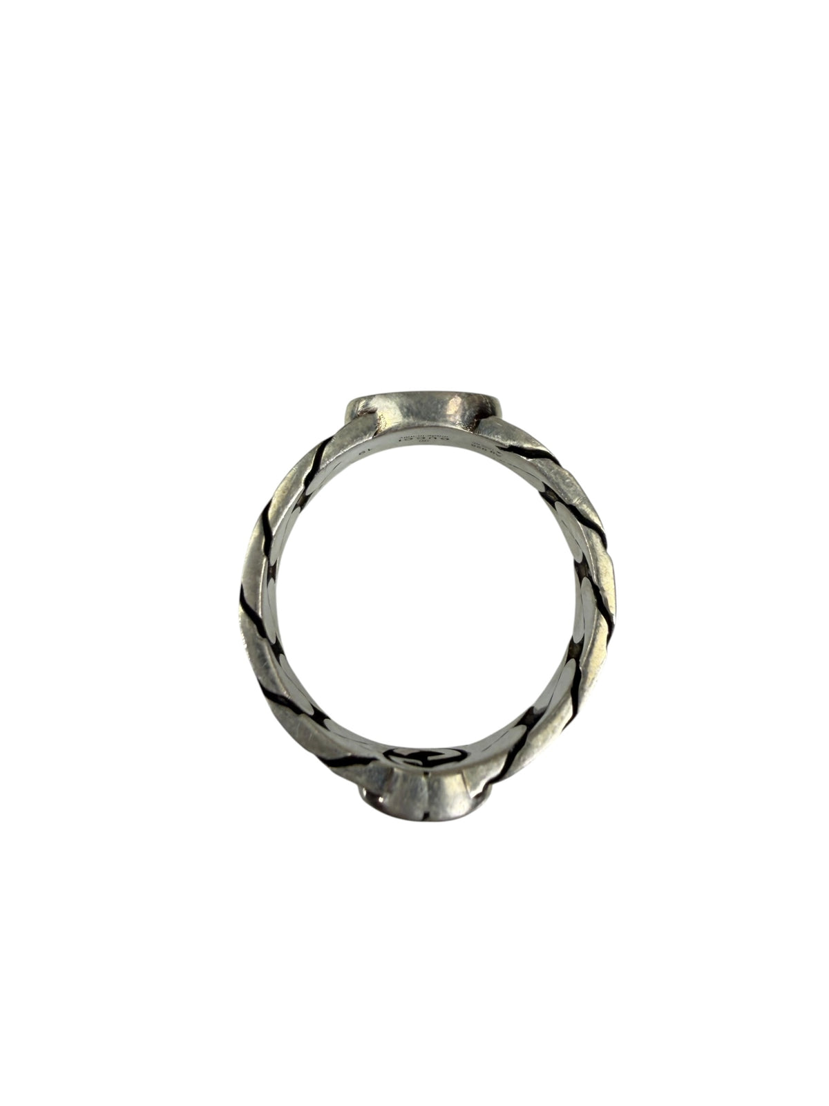 Gucci Semi Shiny Silver Interlocking G Chain Link Ring