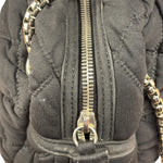 Chanel Black Quilted Satin Chain Shoulder Bag 2008