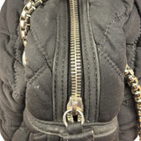 Chanel Black Quilted Satin Chain Shoulder Bag 2008