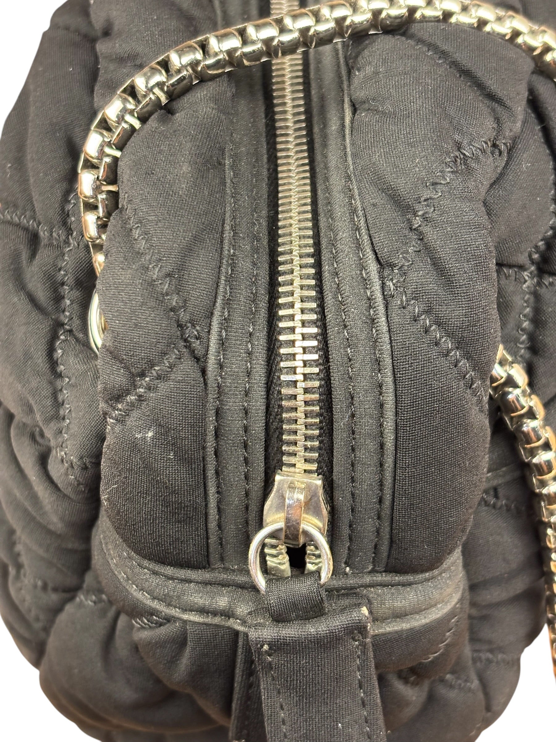 Chanel Black Quilted Satin Chain Shoulder Bag 2008
