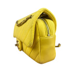 Chanel Yellow Chevron Flap Chain Shoulder Bag 2015