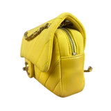Chanel Yellow Chevron Flap Chain Shoulder Bag 2015