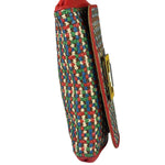 Fendi Colorblock Leather Woven Shoulder Bag