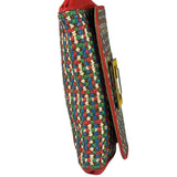 Fendi Colorblock Leather Woven Shoulder Bag