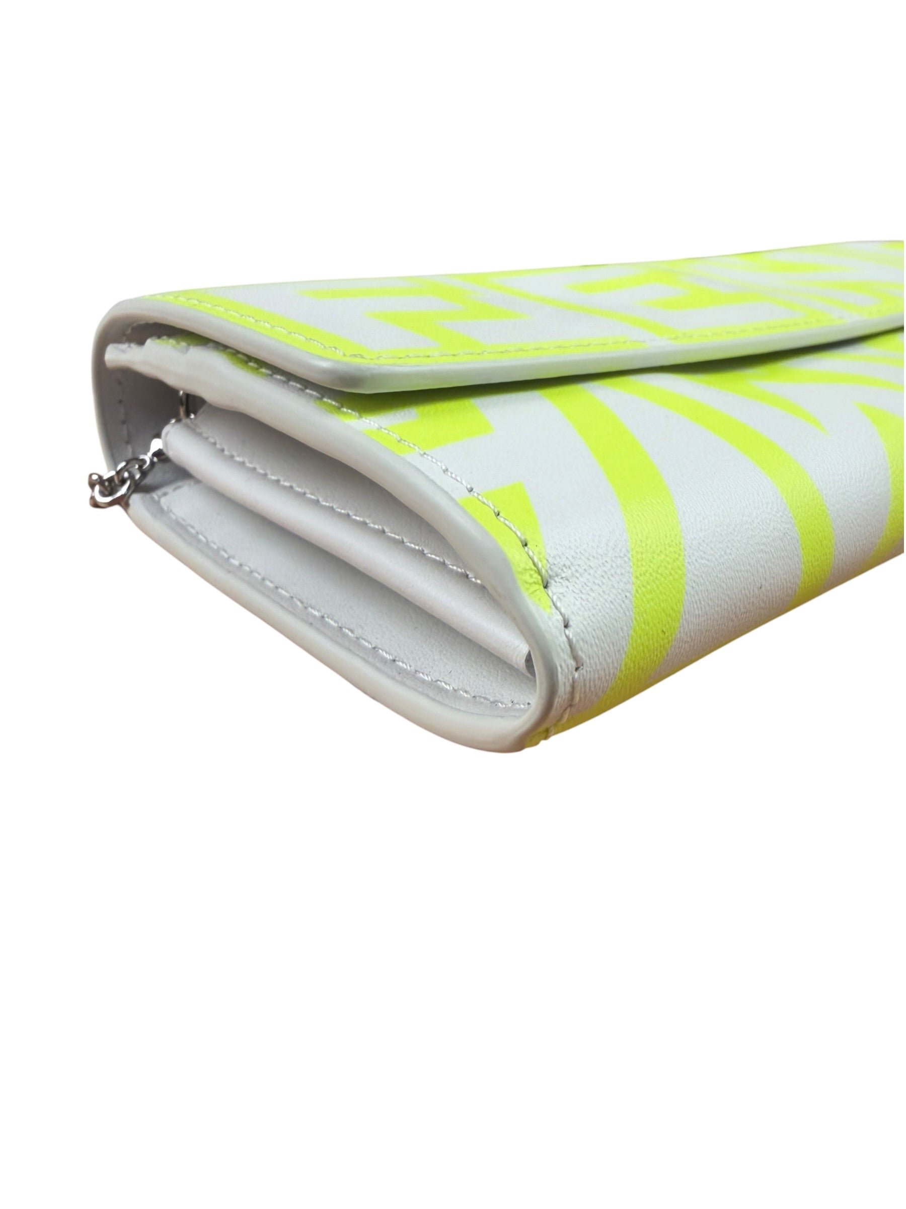 Fendi x Marc Jacobs Grey/Neon Yellow Roma Flap Wallet On Chain