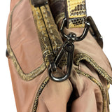 Prada Soft Dusty Rose Tessuto Nylon Snakeskin Trim Multi-Pocket Shoulder Bag