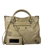 Balenciaga Olive Lambskin Velo Moto Two-Way Bag