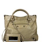 Balenciaga Olive Lambskin Velo Moto Two-Way Bag