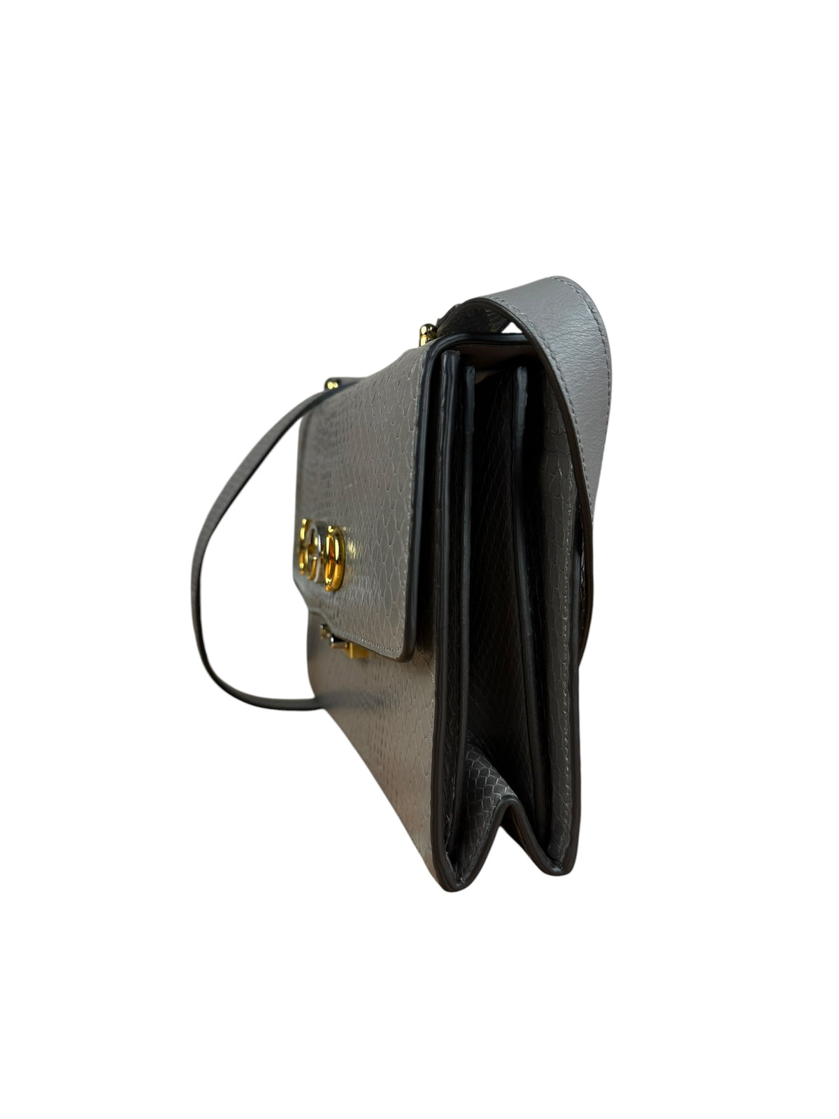 Gucci Zumi Grey Python Leather Small Shoulder Bag