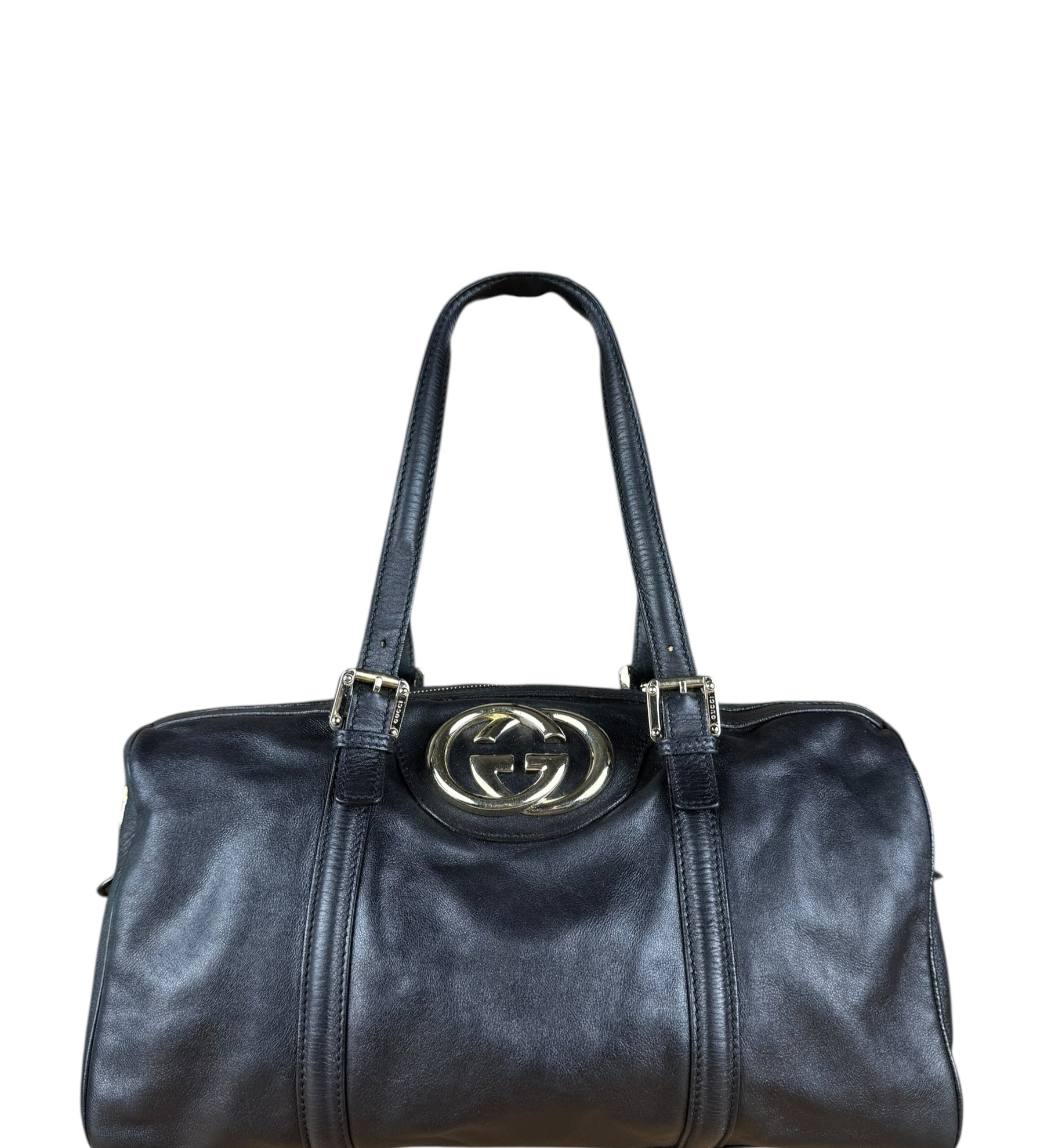 Gucci Britt Leather Boston Bag