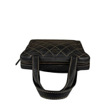 Chanel Vintage Black Leather Wild Stitch Bowler Handbag 2001