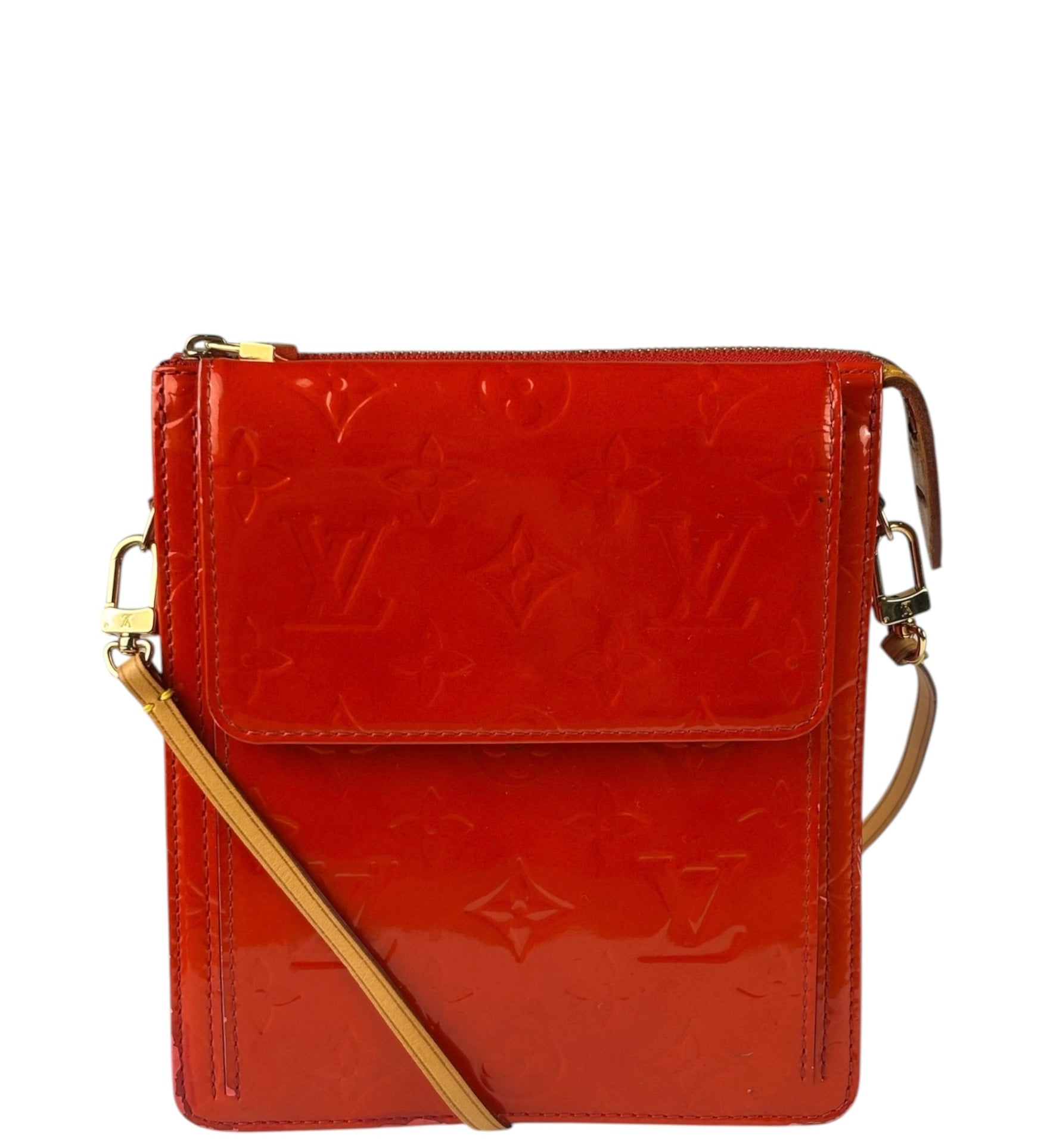 Louis Vuitton Red Vernis Mott Shoulder Bag