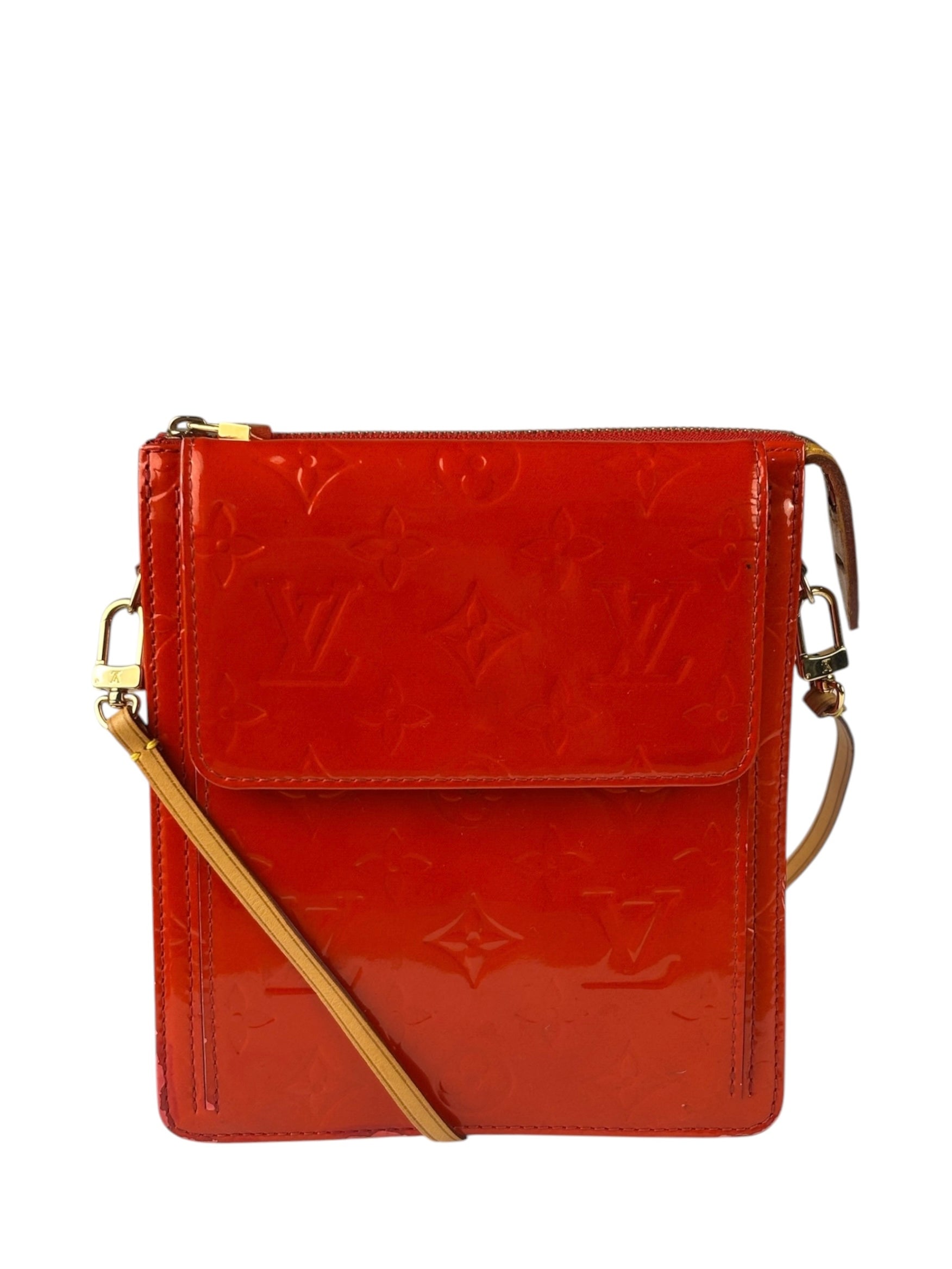 Louis Vuitton Red Vernis Mott Shoulder Bag