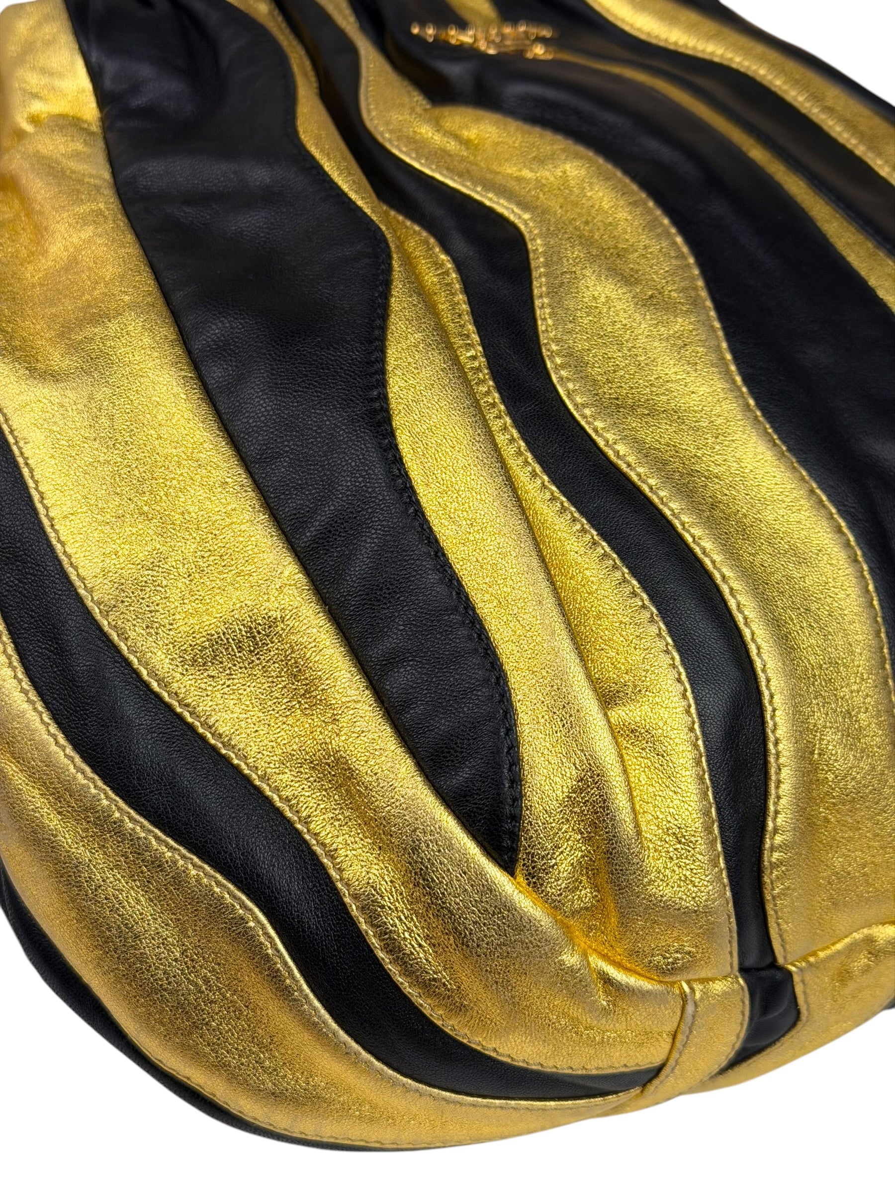 Prada Bicolor Leather Nappa Waves Tote Bag