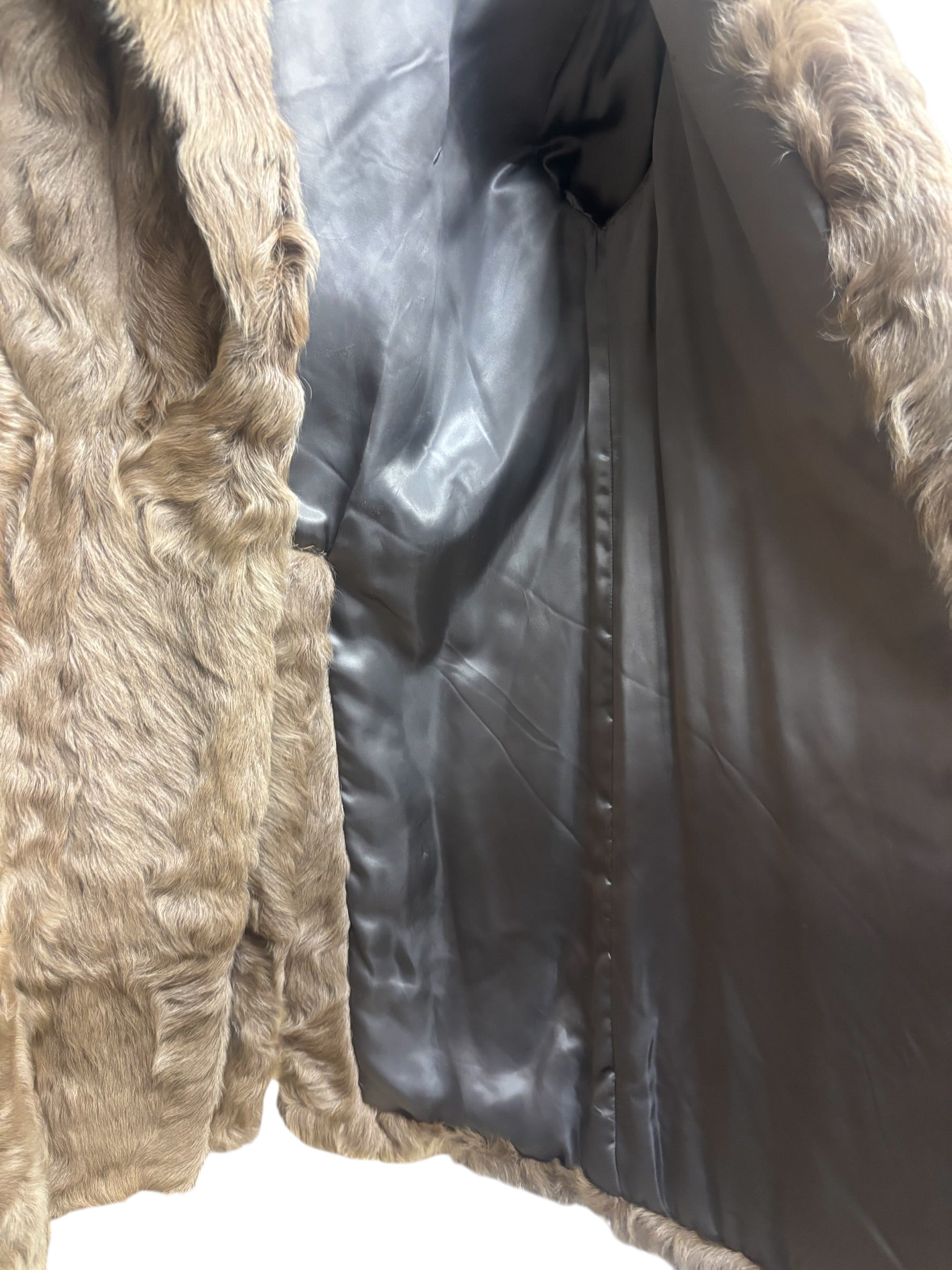 Vintage Multi-Tonal Light Brown Fox Fur Long Coat
